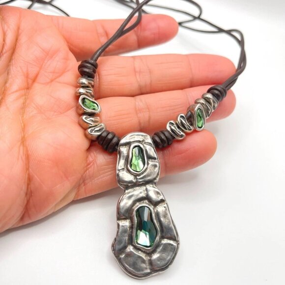 UNO DE 50 Confessions Swarovski Crystal Pendant Leather Necklace BOHO NEW - Picture 7 of 8